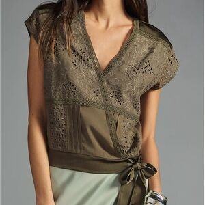 Anthropologie Tiny Tatiana wrap top EUC MP